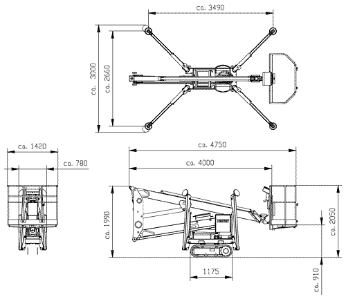 Raupen-Hebebühne Teupen Leo 13 GT technische Daten