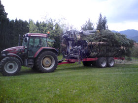 Rückewagen voll beladen