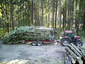 Rückewagen voll beladen