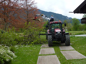 Rückewagen beim Aufladen